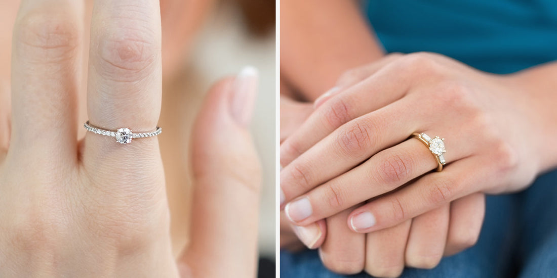 finger and hand for engagement ring