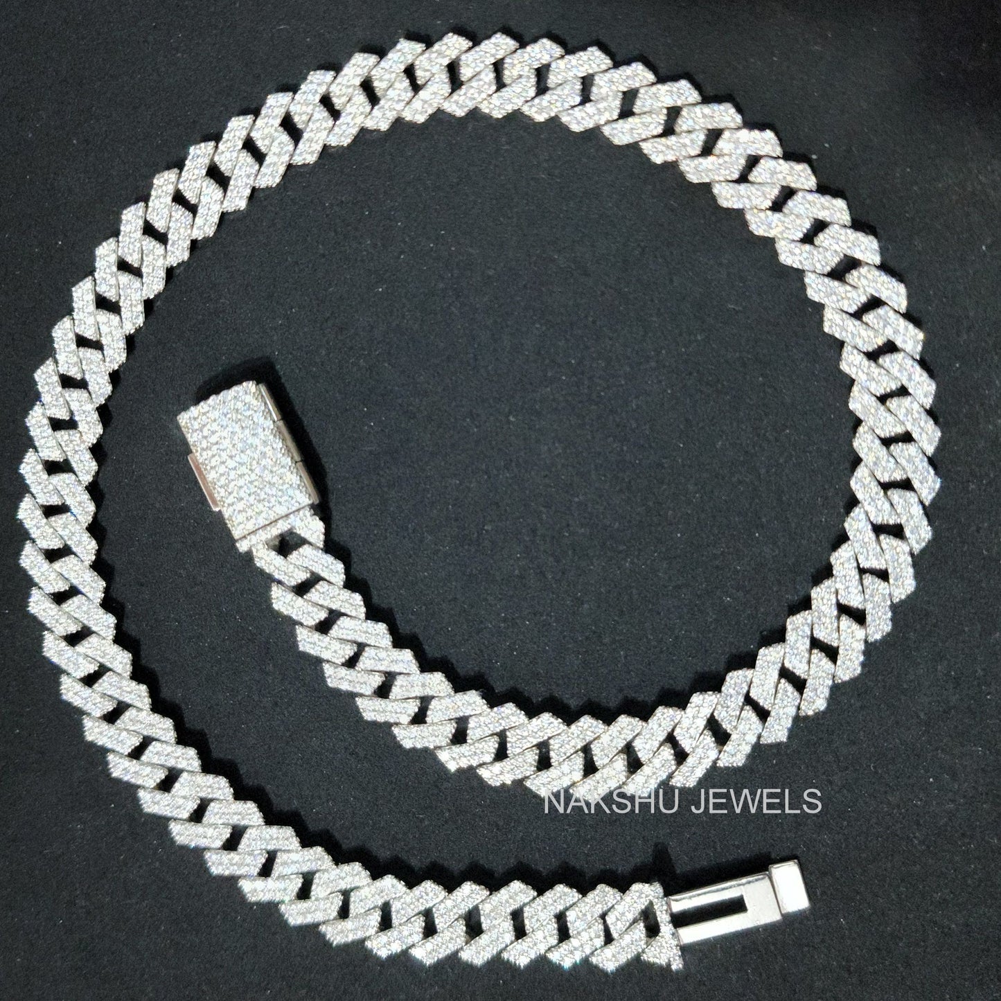 12 mm Moissanite Monaco Cuban Link Chain