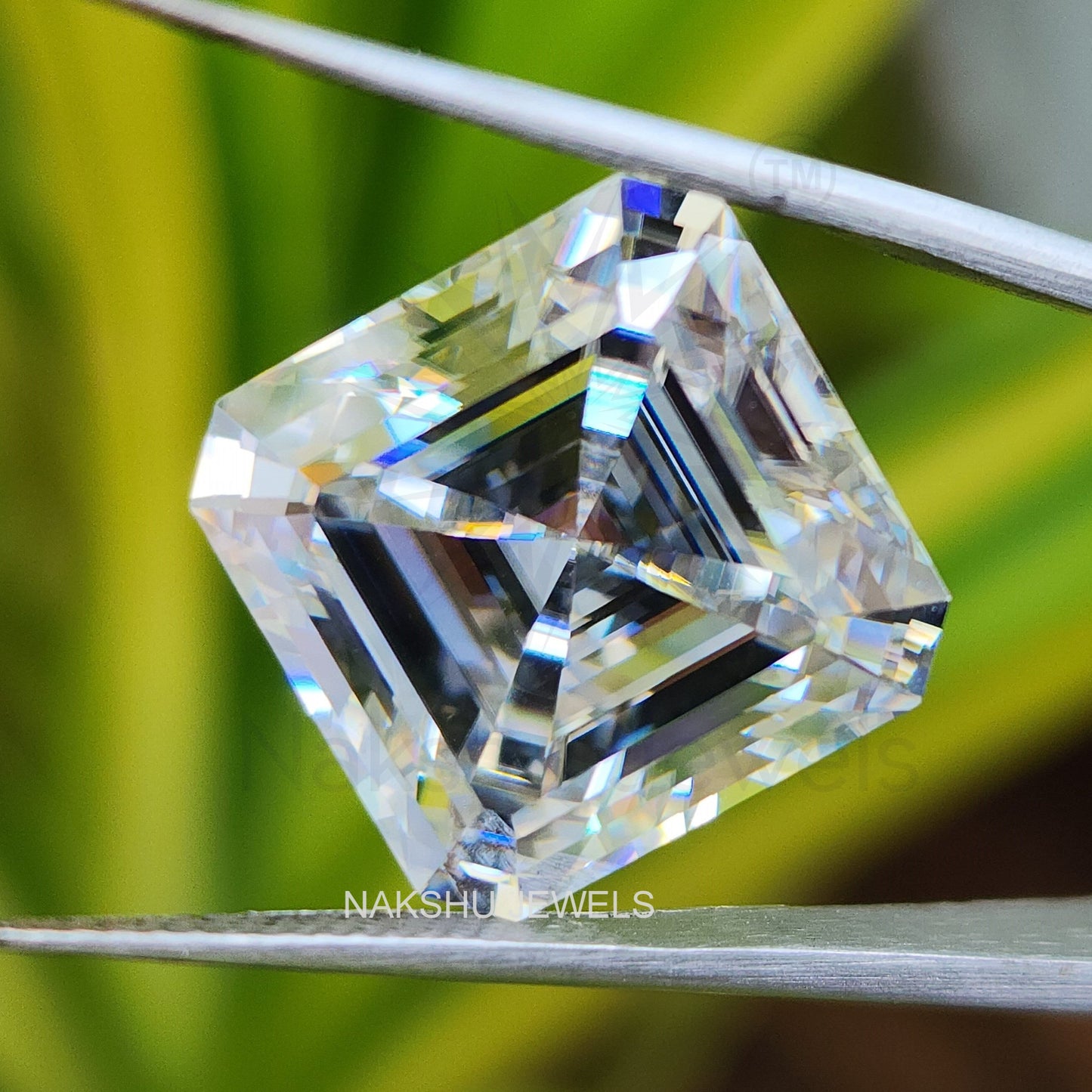 3 CT Asscher Cut Colorless Loose Moissanite For Custom Engagement Ring - Earring And Pendant