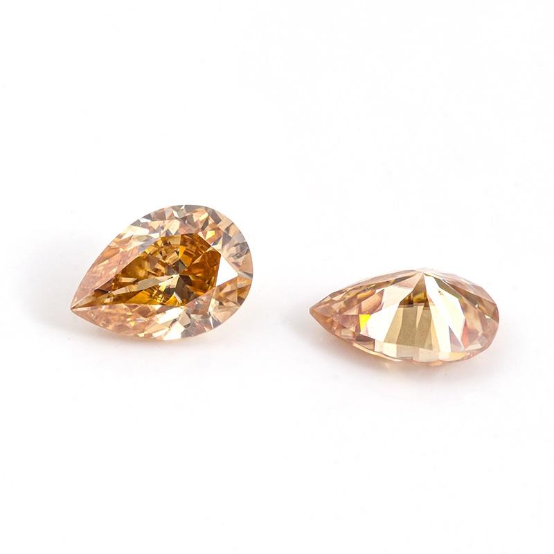 Pear Cut Champagne Color Loose Moissanite Diamond, All Custom Size Is Available