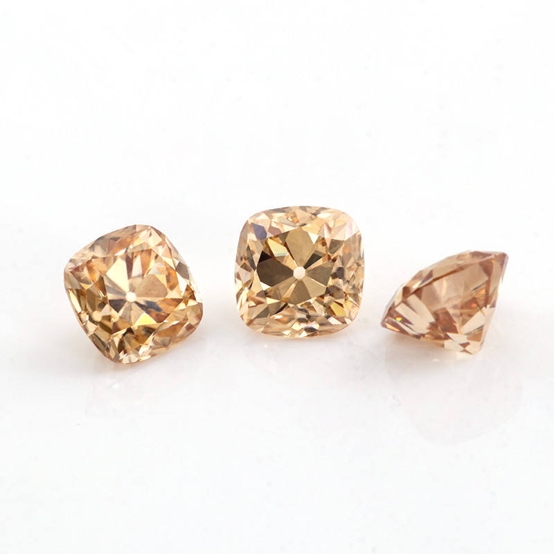 Cushion Cut Champagne Color Moissanite Loose Diamond Gemstone