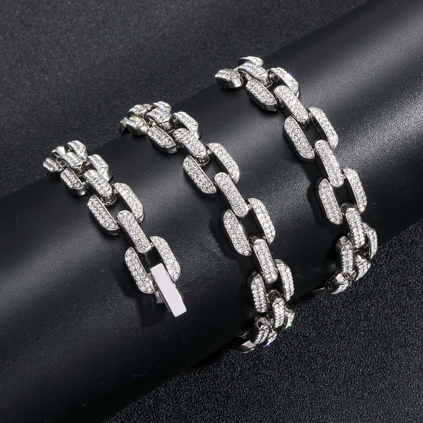 New Design Iced Out Moissanite Diamond 12mm Hip Hop Cuban Link Chain Necklace, Rapper Chains, Hip Hop Jewelry