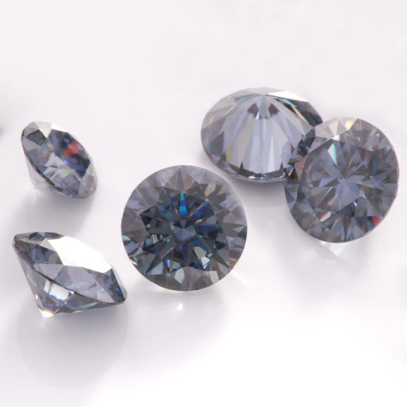 Round Cut Grey Color Loose Moissanite Diamond, All Size Available 5mm 6mm 7mm 8mm ETC