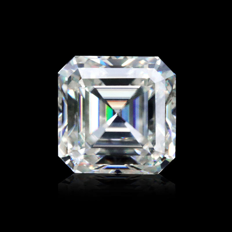Asscher Cut Colorless Loose Moissanite For Custom Engagement Ring, Earring And Pendant