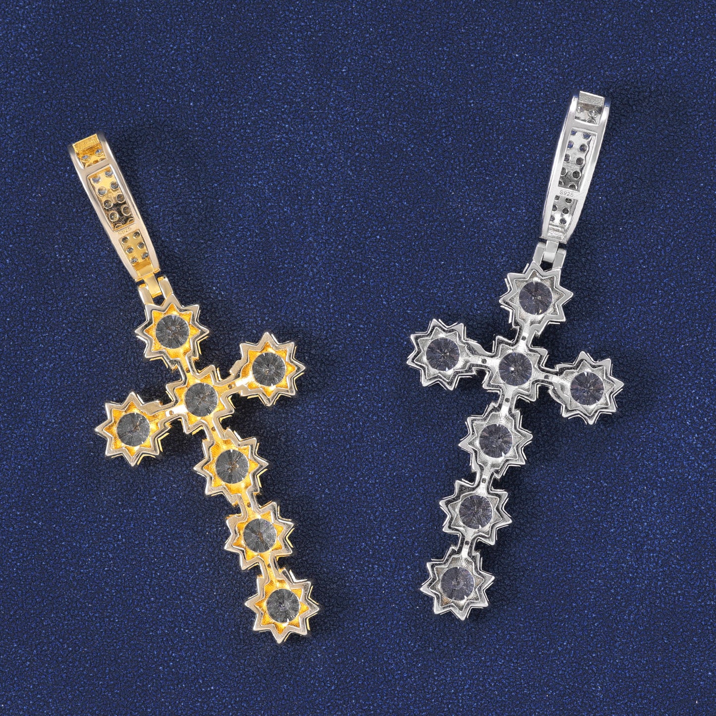Iced Out Round Moissanite Diamond Hip Hip Cross Pendant For Men & Women Rapper Charm Jewelry