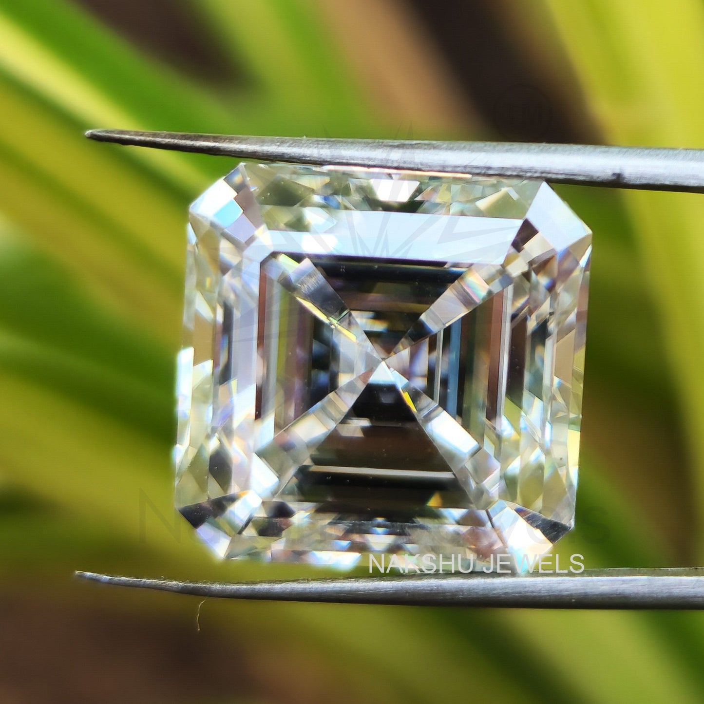 3 CT Asscher Cut Colorless Loose Moissanite For Custom Engagement Ring - Earring And Pendant