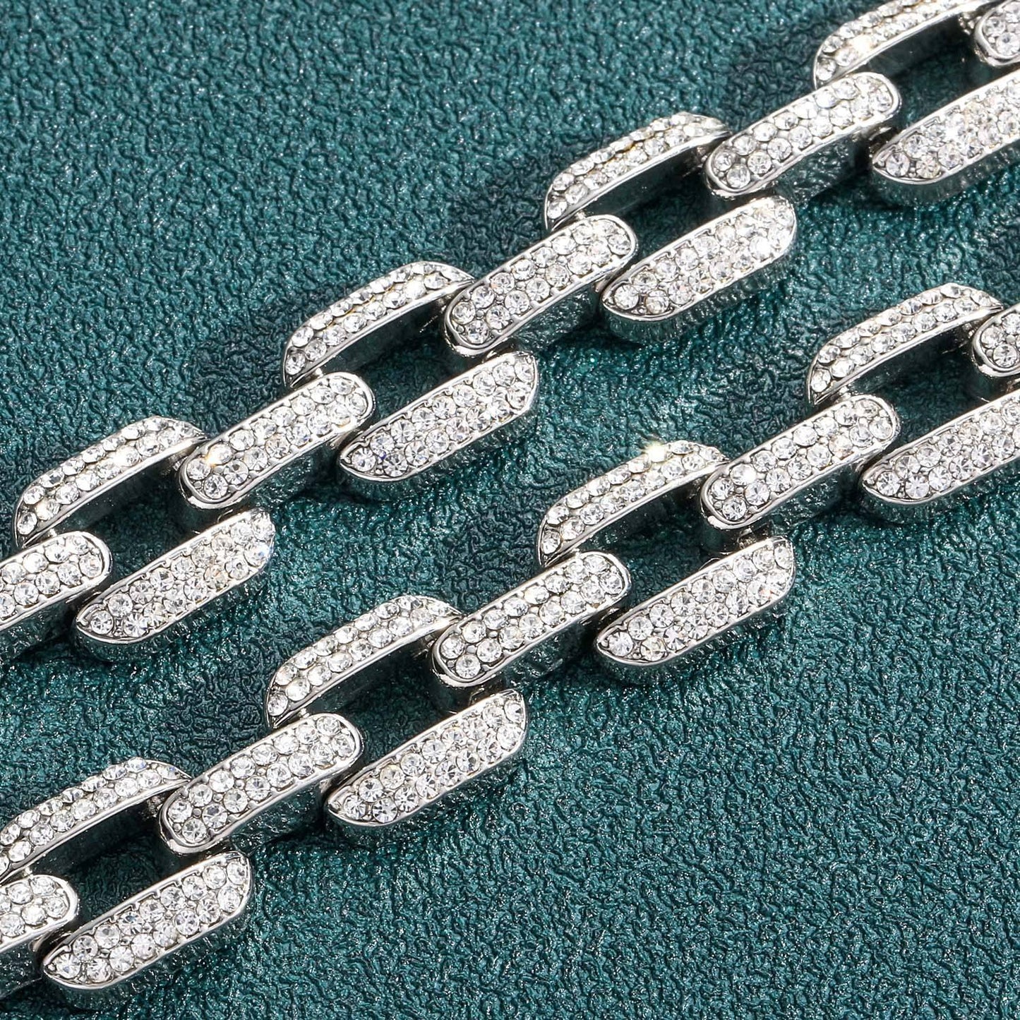 New Design Iced Out Moissanite Diamond 12mm Hip Hop Cuban Link Chain Necklace, Rapper Chains, Hip Hop Jewelry
