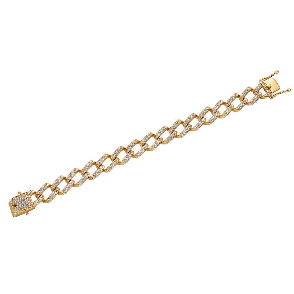 10MM Iced Out Moissanite Cuban Link Chain Bracelet Bling Men - Women Bracelet