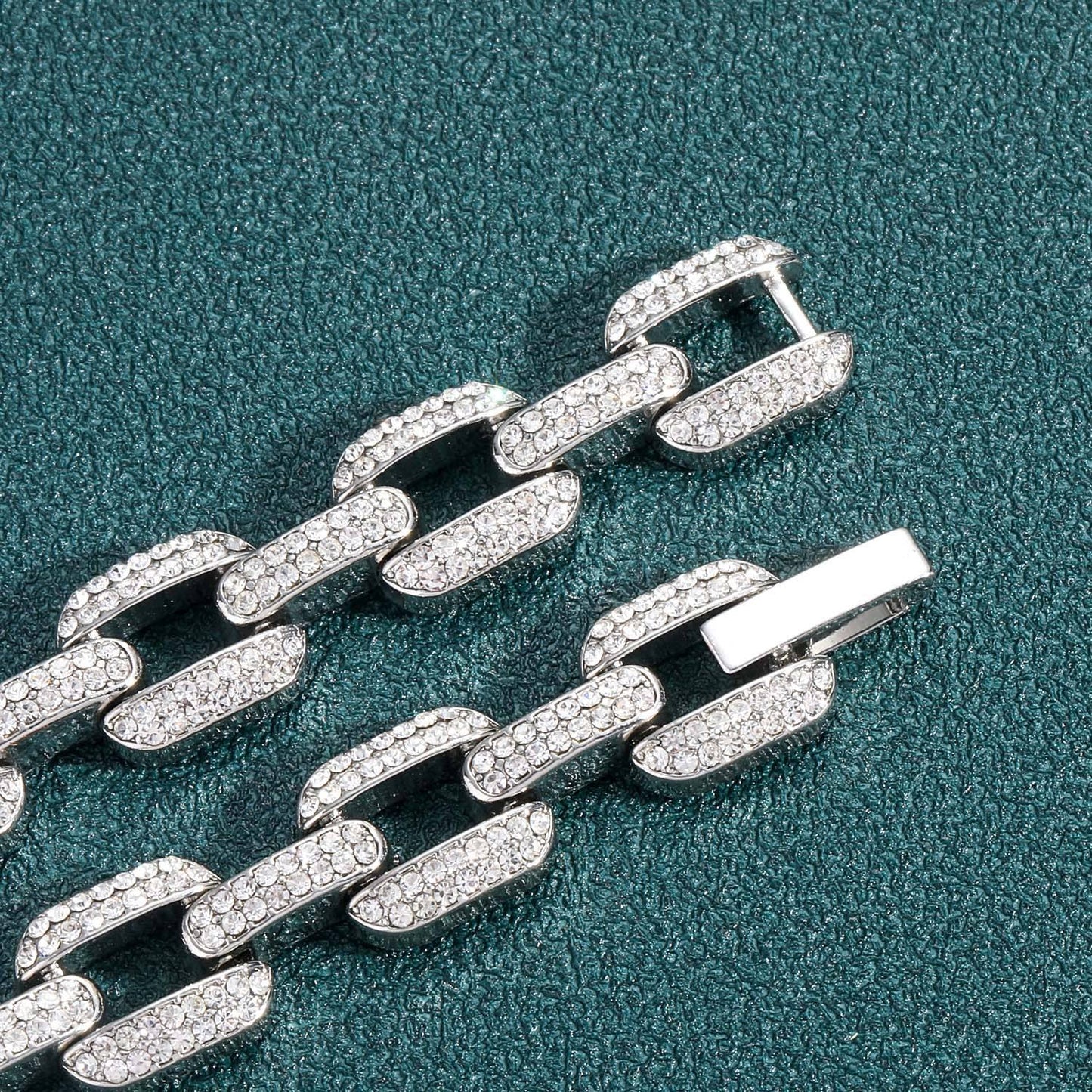 New Design Iced Out Moissanite Diamond 12mm Hip Hop Cuban Link Chain Necklace, Rapper Chains, Hip Hop Jewelry