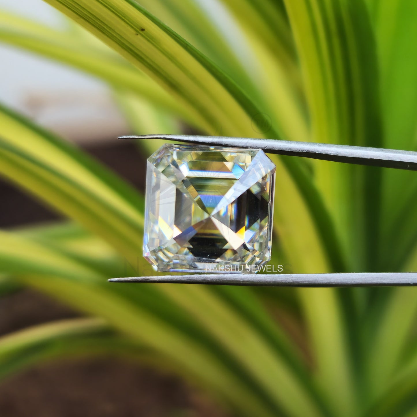 3 CT Asscher Cut Colorless Loose Moissanite For Custom Engagement Ring - Earring And Pendant