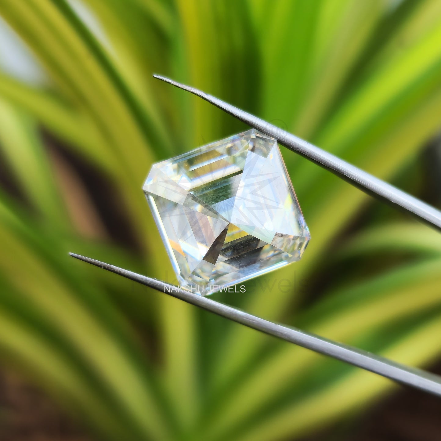 3 CT Asscher Cut Colorless Loose Moissanite For Custom Engagement Ring - Earring And Pendant