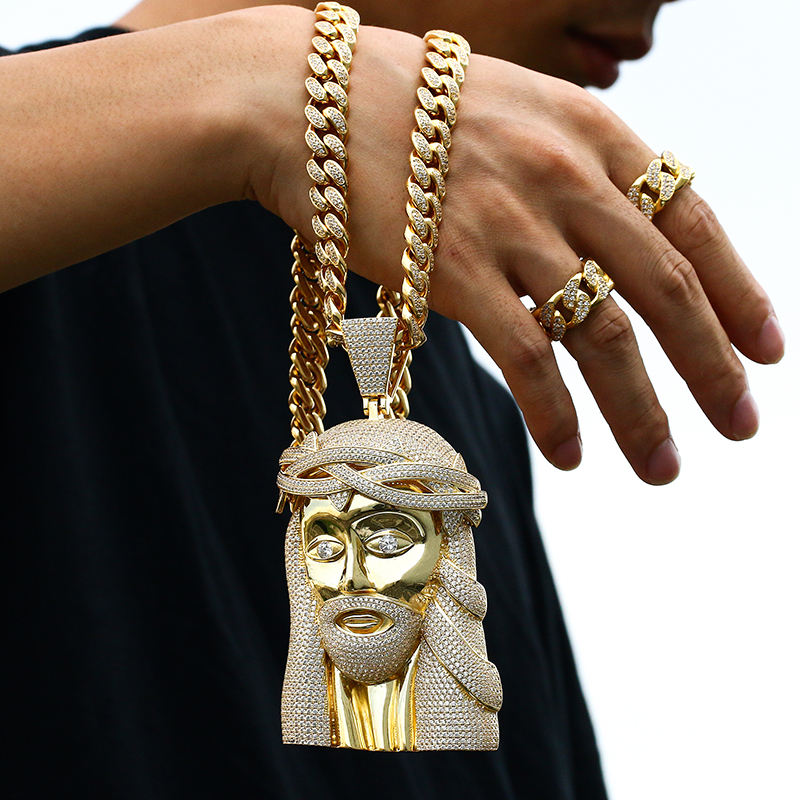 Hip Hop Fine Jewelry Iced Out Moissanite Jesus Pendant, 925 Sterling Silver