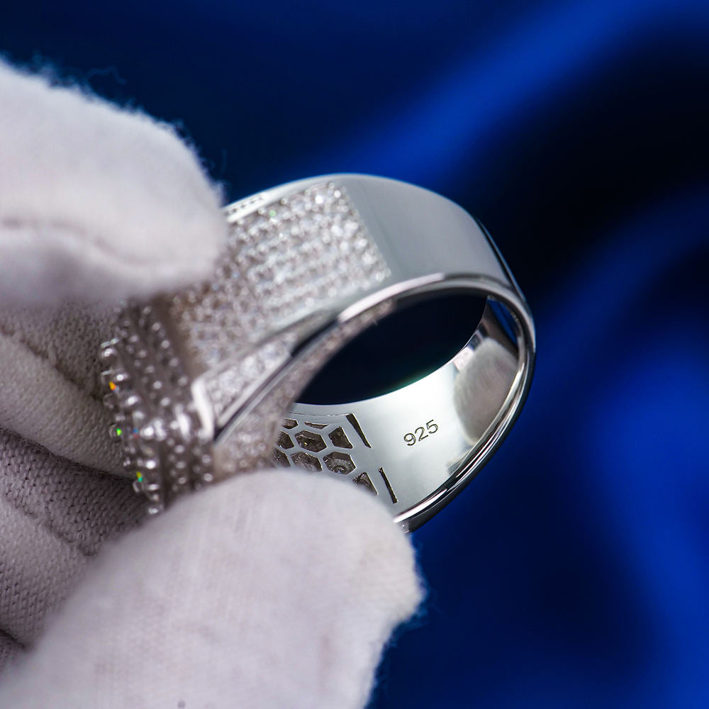 Iced Out Hip Hop Moissanite Diamond Men's Engagement - Wedding Ring