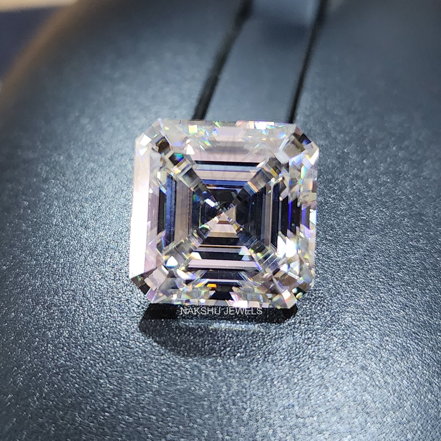 3 CT Asscher Cut Colorless Loose Moissanite For Custom Engagement Ring - Earring And Pendant