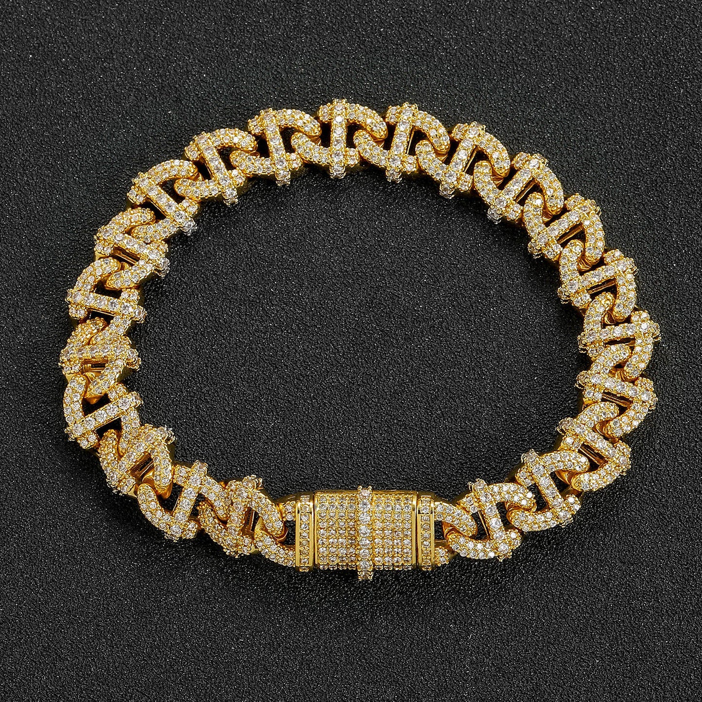 12 MM 925 Silver VVS Moissanite Hip Hop Miami Cuban Link Bracelet For Men, Iced Out Bracelet