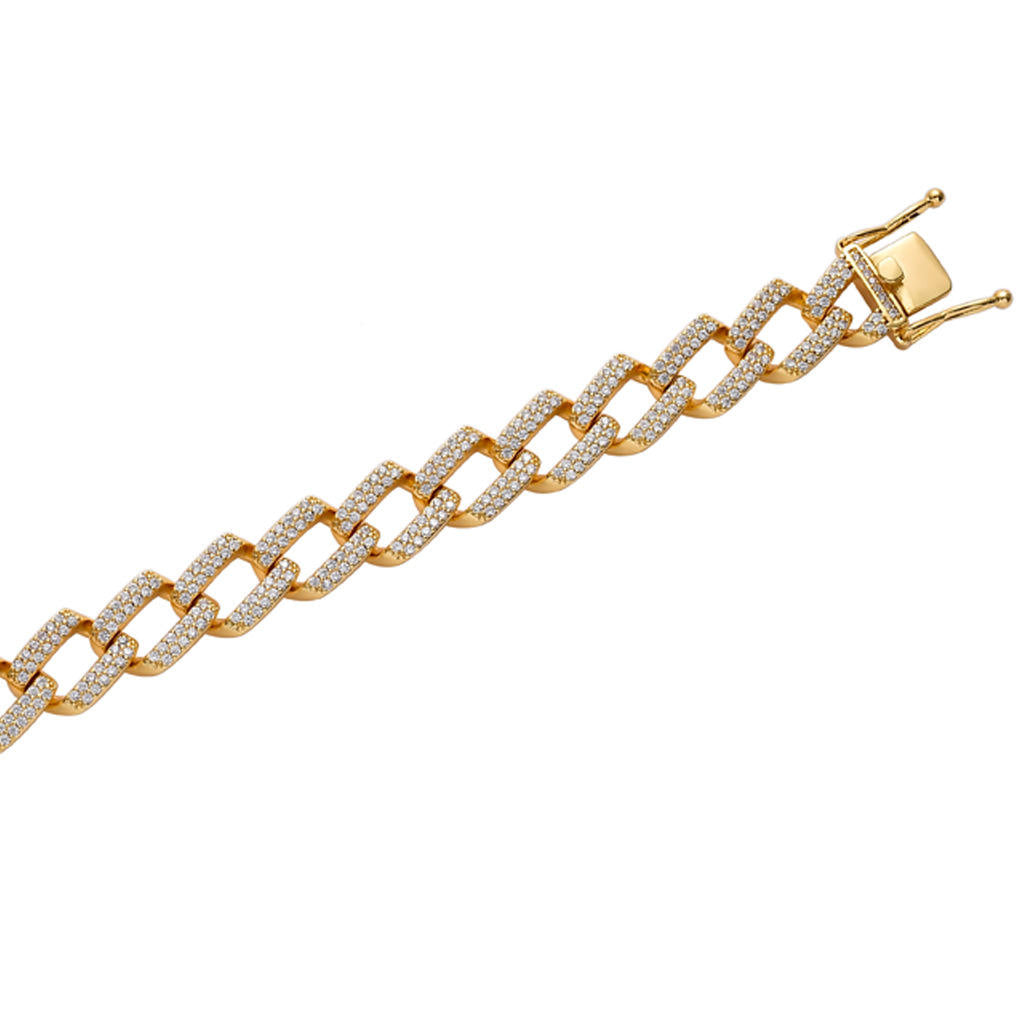 10MM Iced Out Moissanite Cuban Link Chain Bracelet Bling Men - Women Bracelet