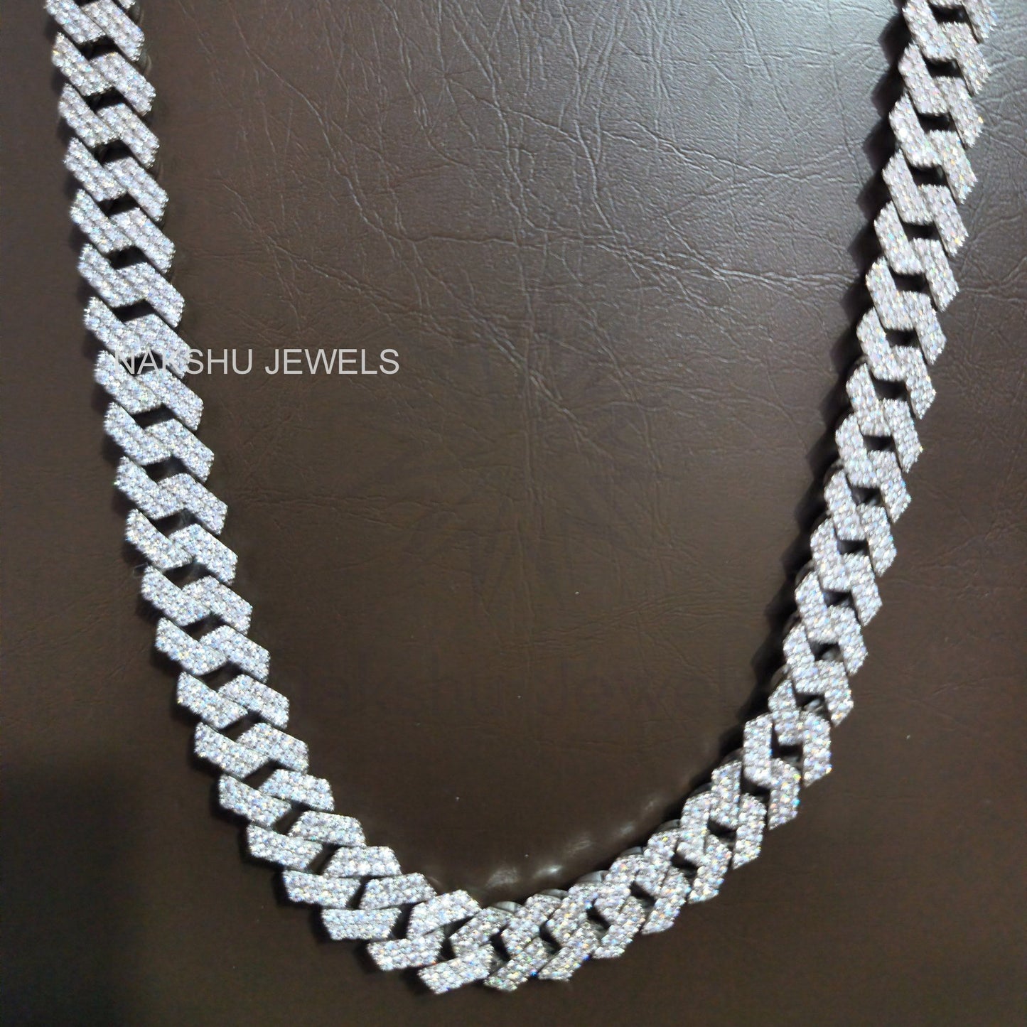 12 mm Moissanite Monaco Cuban Link Chain