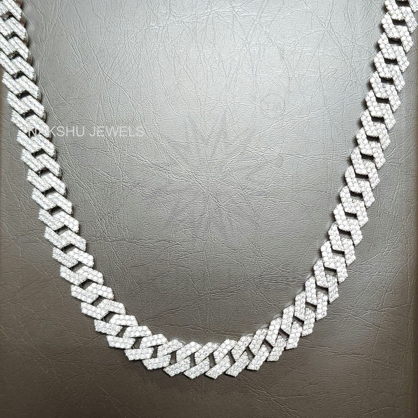 12 mm Moissanite Monaco Cuban Link Chain
