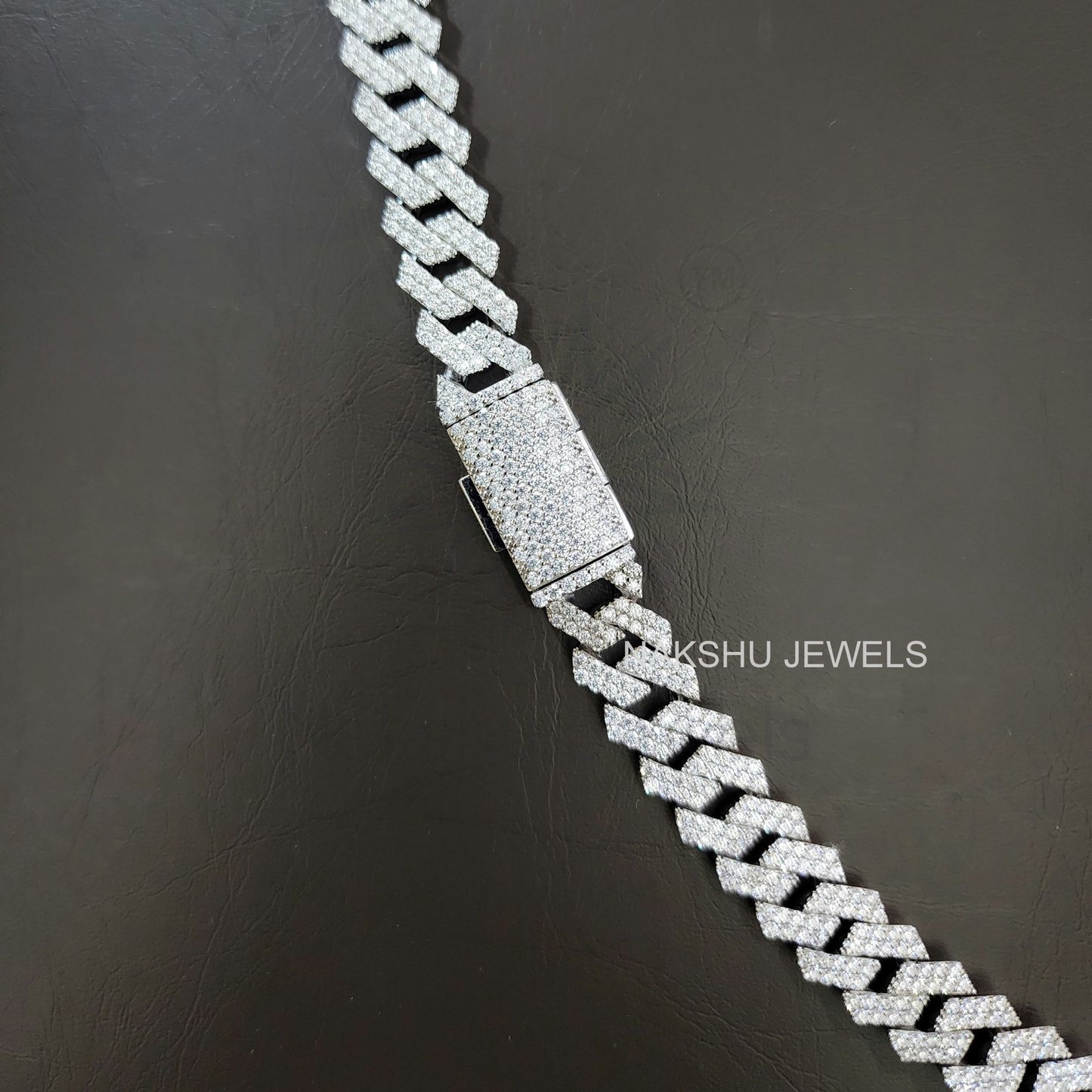 12 mm Moissanite Monaco Cuban Link Chain