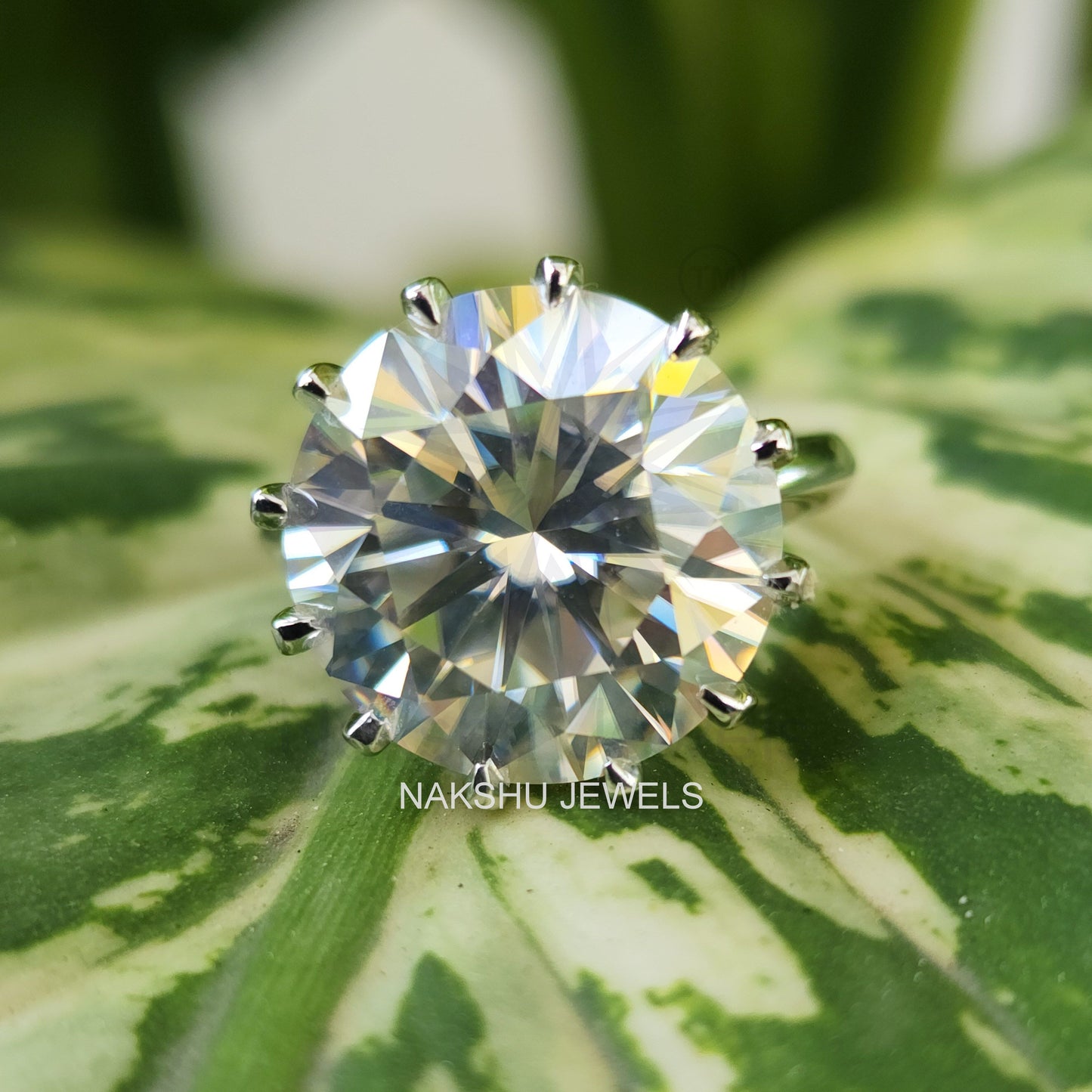 Round Moissanite Engagement Ring - Prong Set