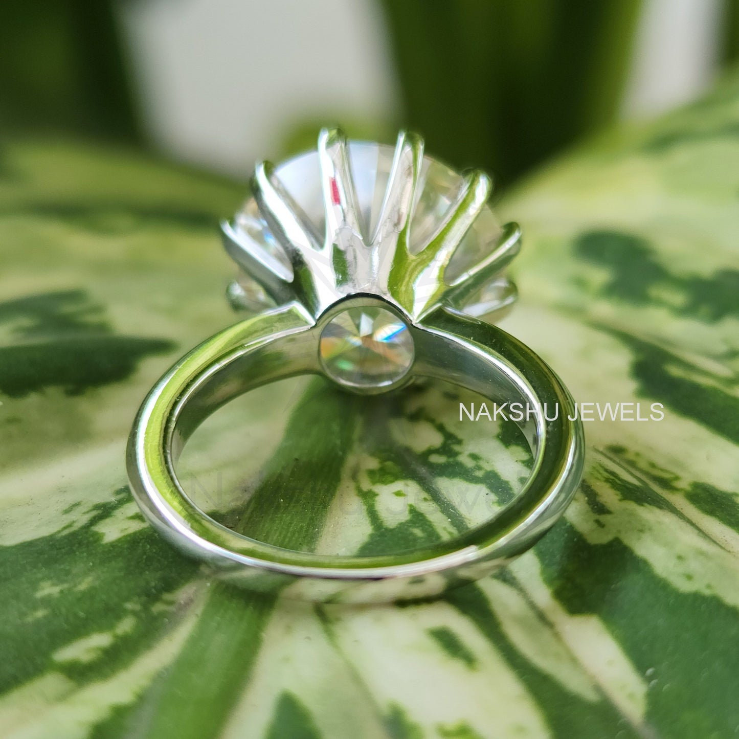 Round Moissanite Engagement Ring - Prong Set