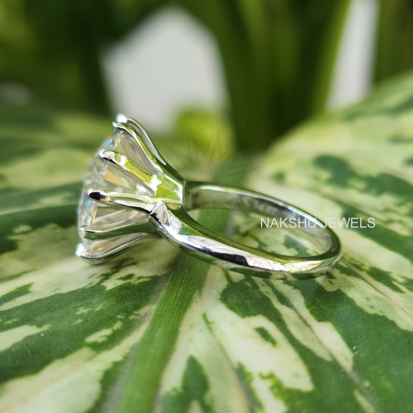 Round Moissanite Engagement Ring - Prong Set