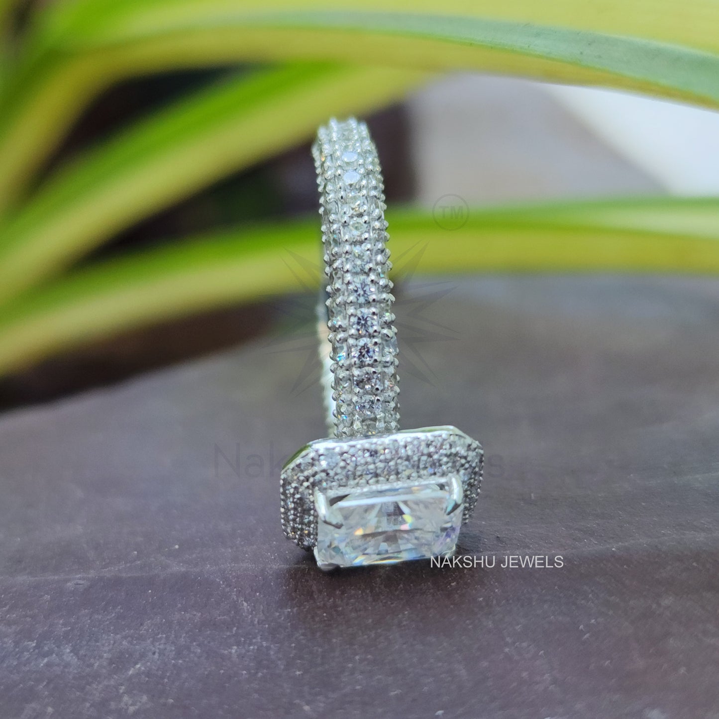 Radiant Cut Moissanite Engagement Wedding Ring Set