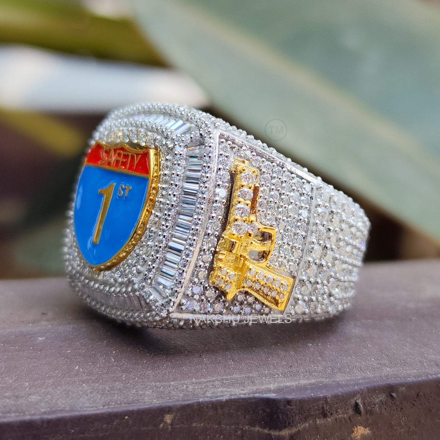 Royal Safety 1st Iced-Out Moissanite Ring