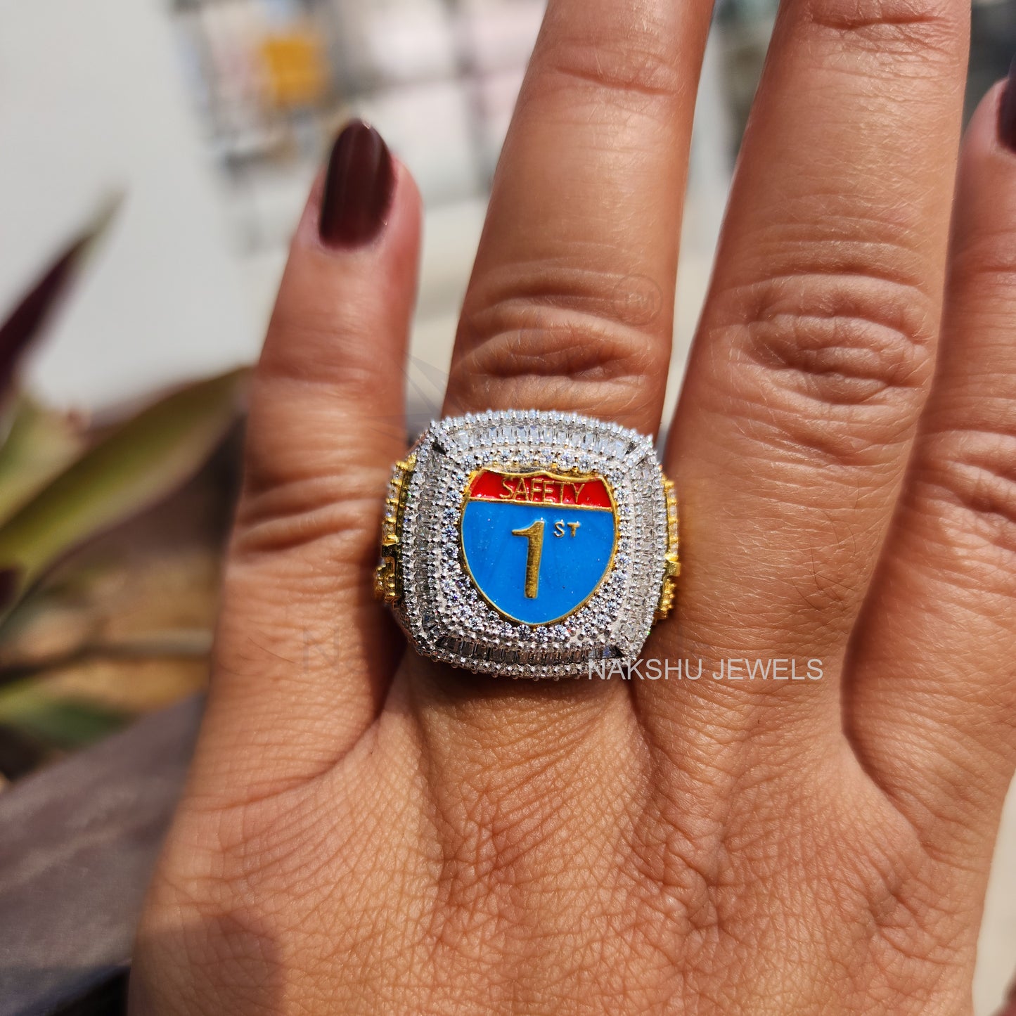 Royal Safety 1st Iced-Out Moissanite Ring