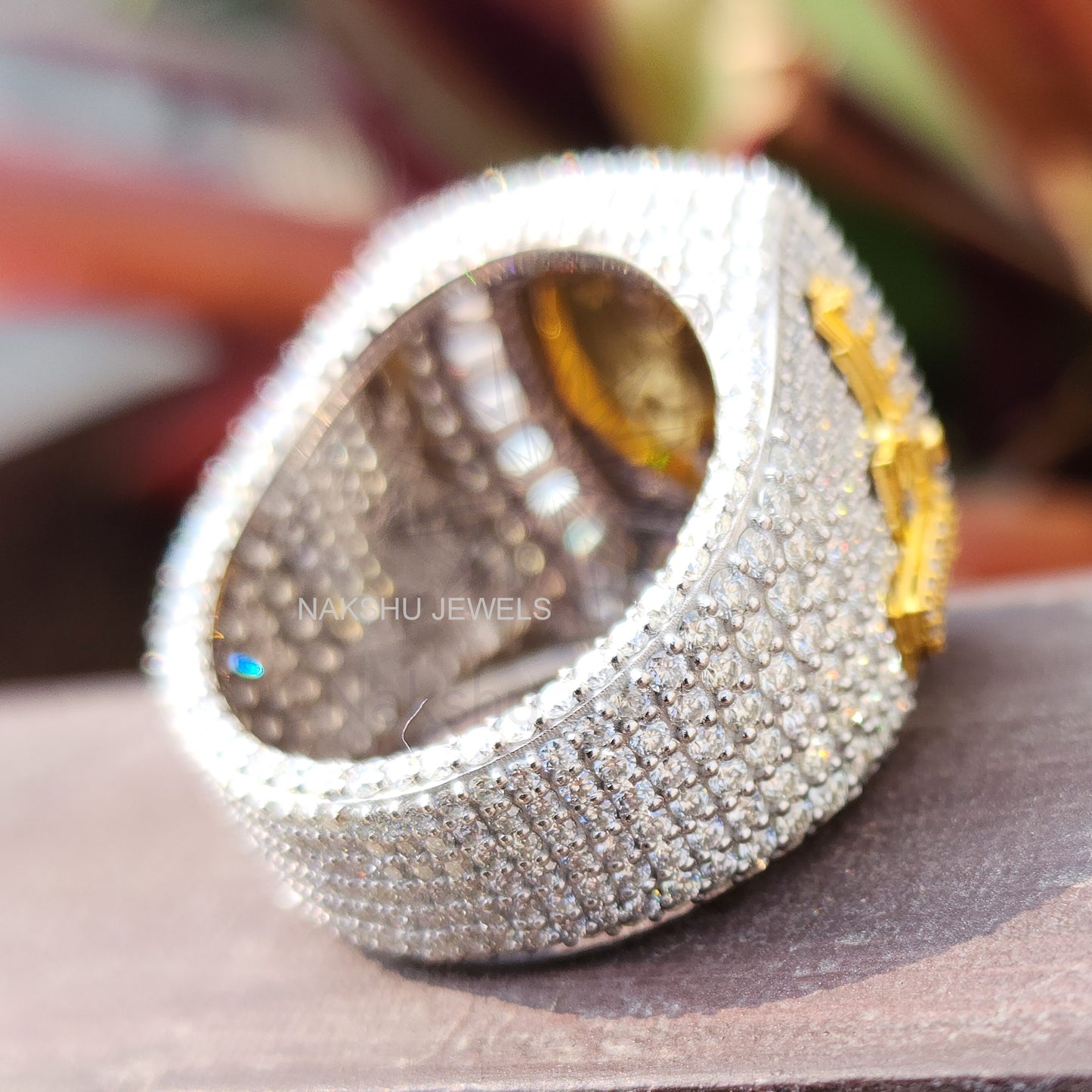 Royal Safety 1st Iced-Out Moissanite Ring
