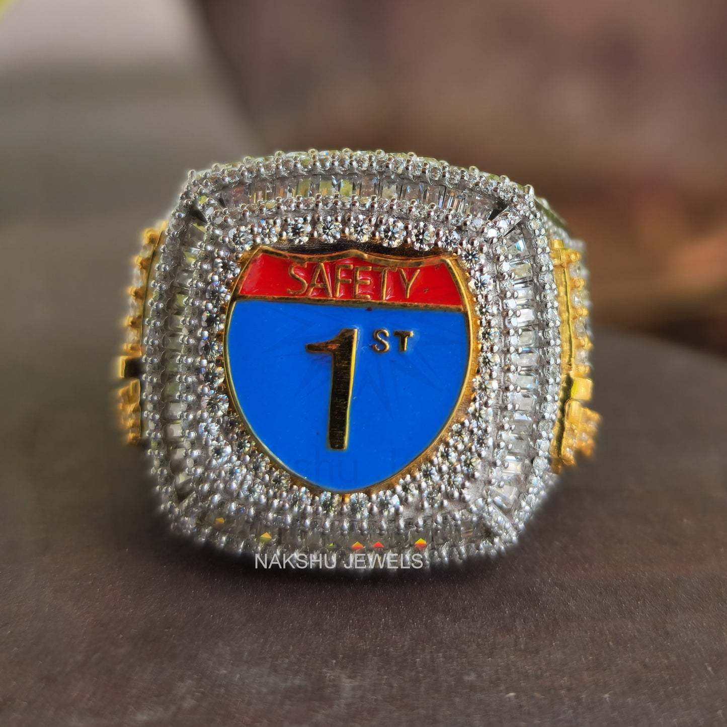 Royal Safety 1st Iced-Out Moissanite Ring