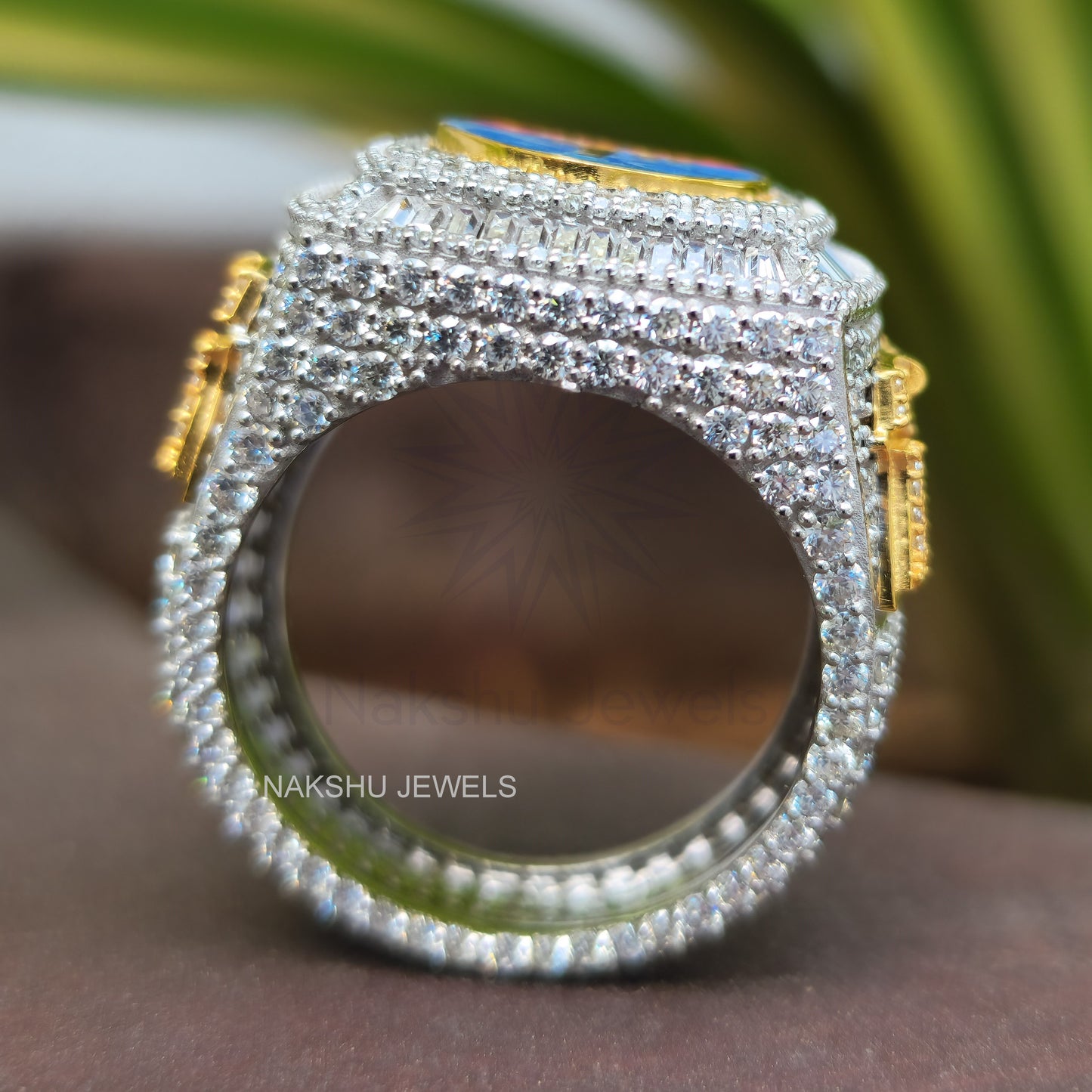 Royal Safety 1st Iced-Out Moissanite Ring