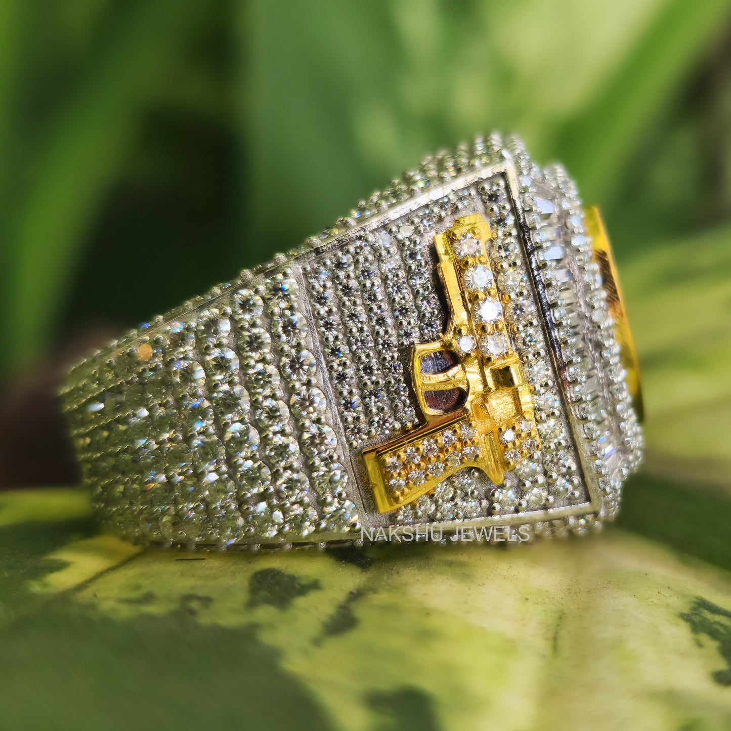 Royal Safety 1st Iced-Out Moissanite Ring