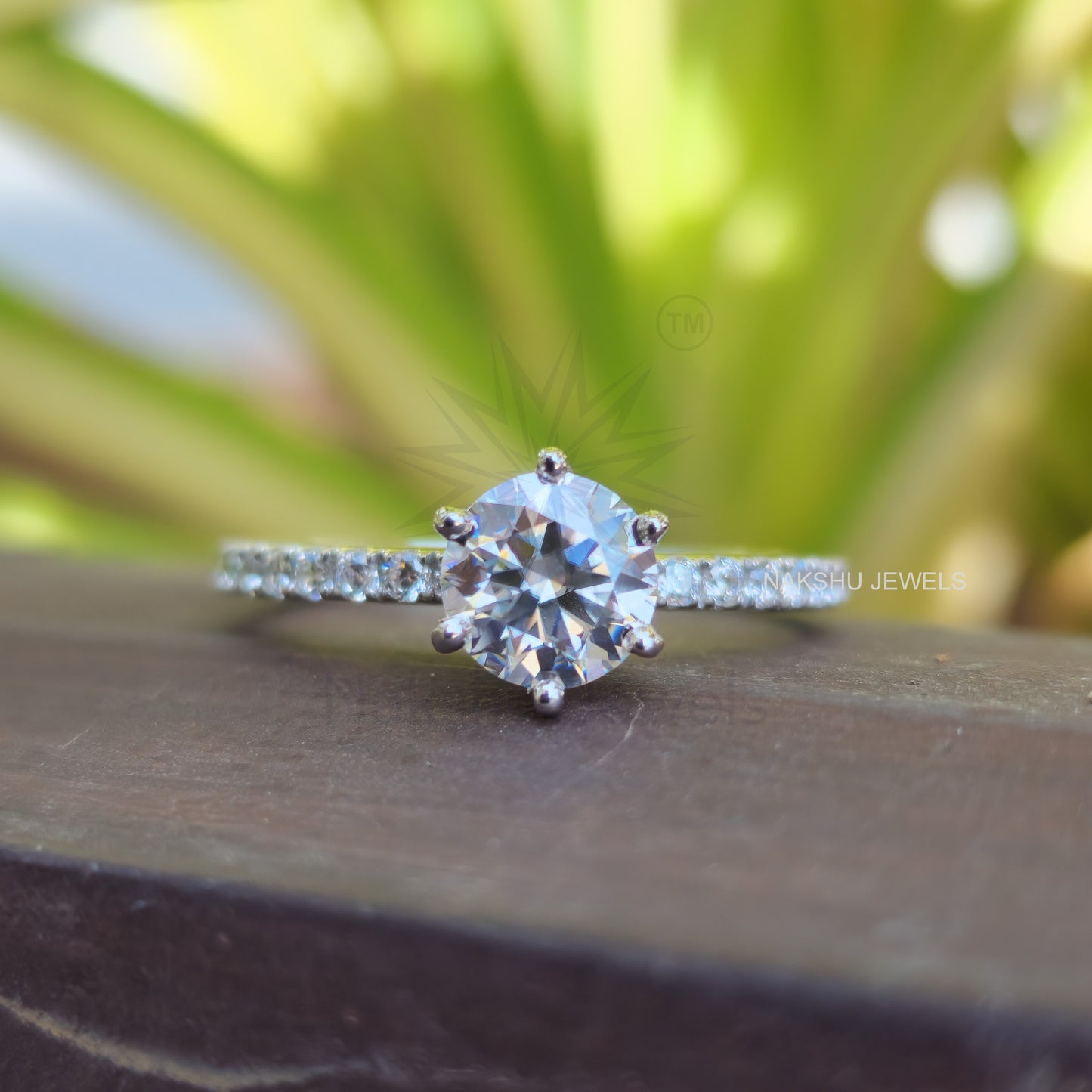 1.5 CT Round Cut Moissanite Bridal Set