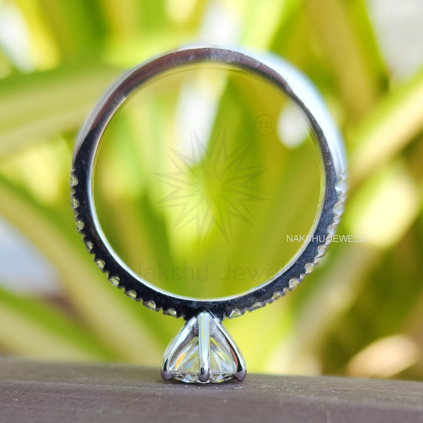 1.5 CT Round Cut Moissanite Bridal Set