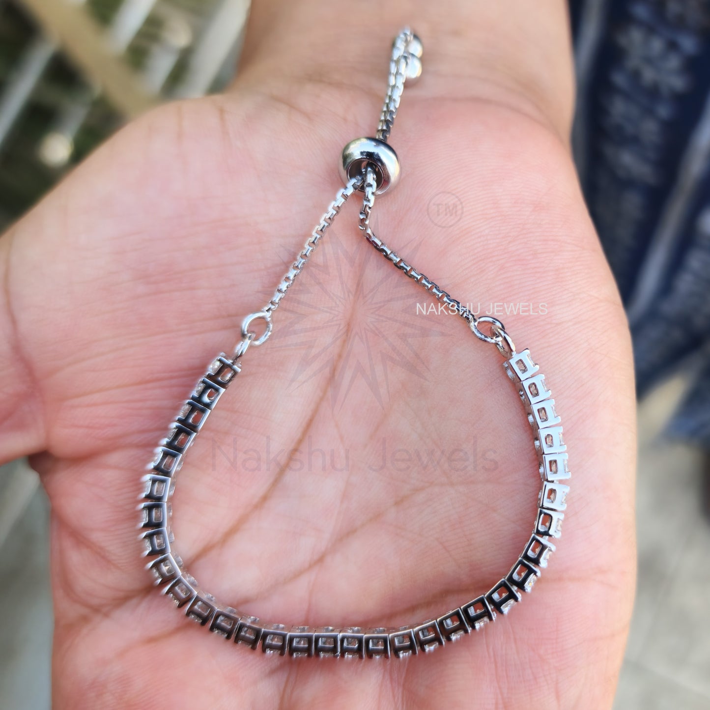 Brilliant Round Cut Moissanite Four Prong Tennis Bracelet For Her