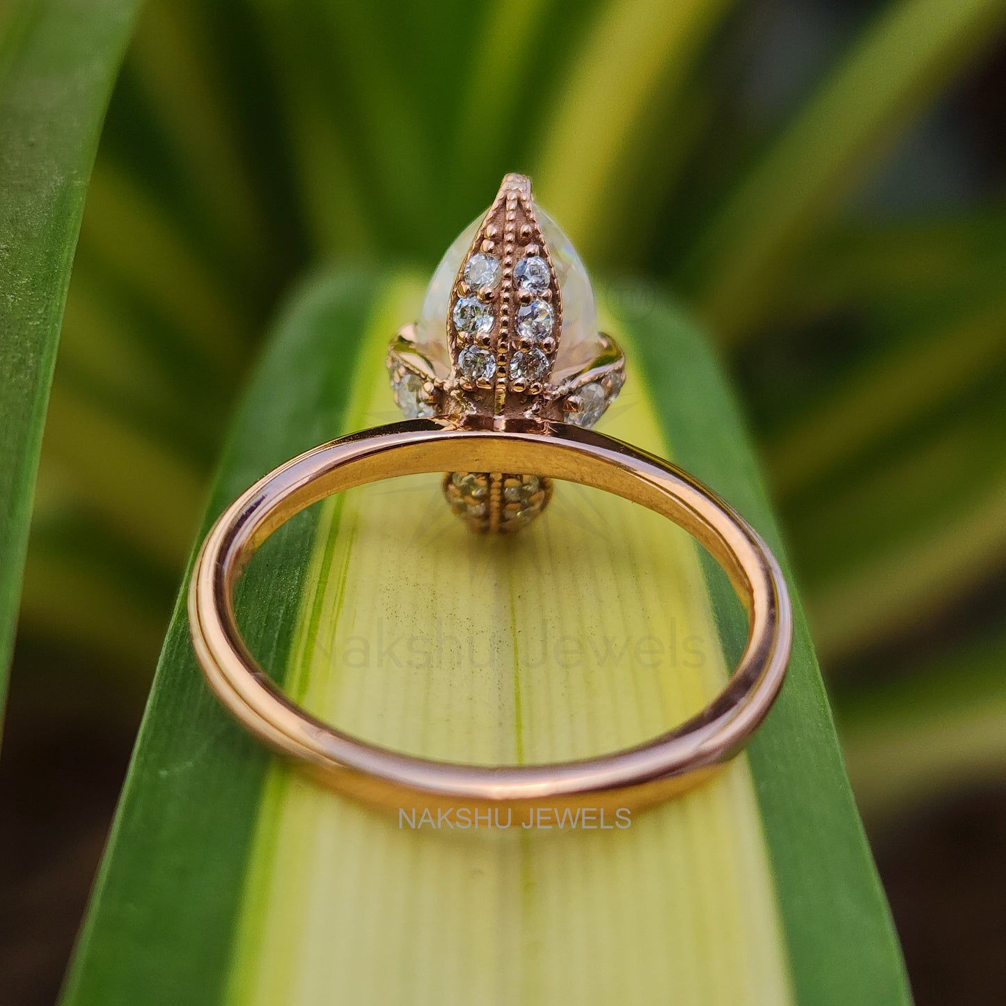 Art Deco Marquise Cut Moissanite Solitaire Engagement Ring