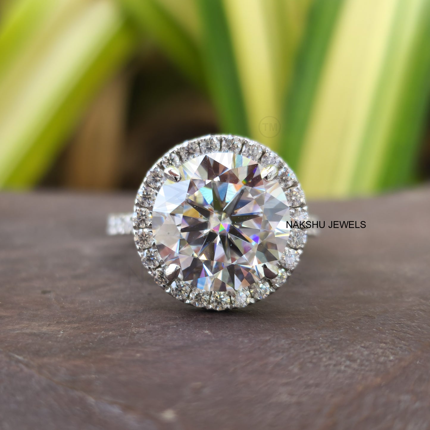 Large 5CT Round Cut Engagement Halo Engagement Wedding Ring