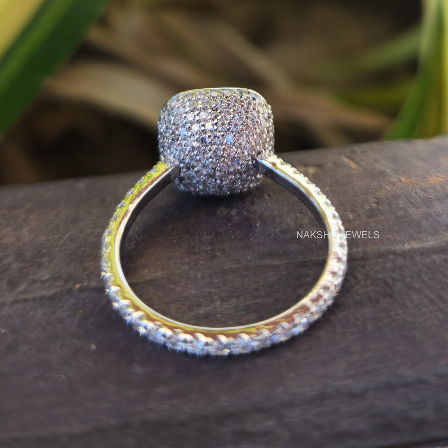 Elegant Canary Yellow Cushion Cut Moissanite Halo Pave Set Engagement Ring