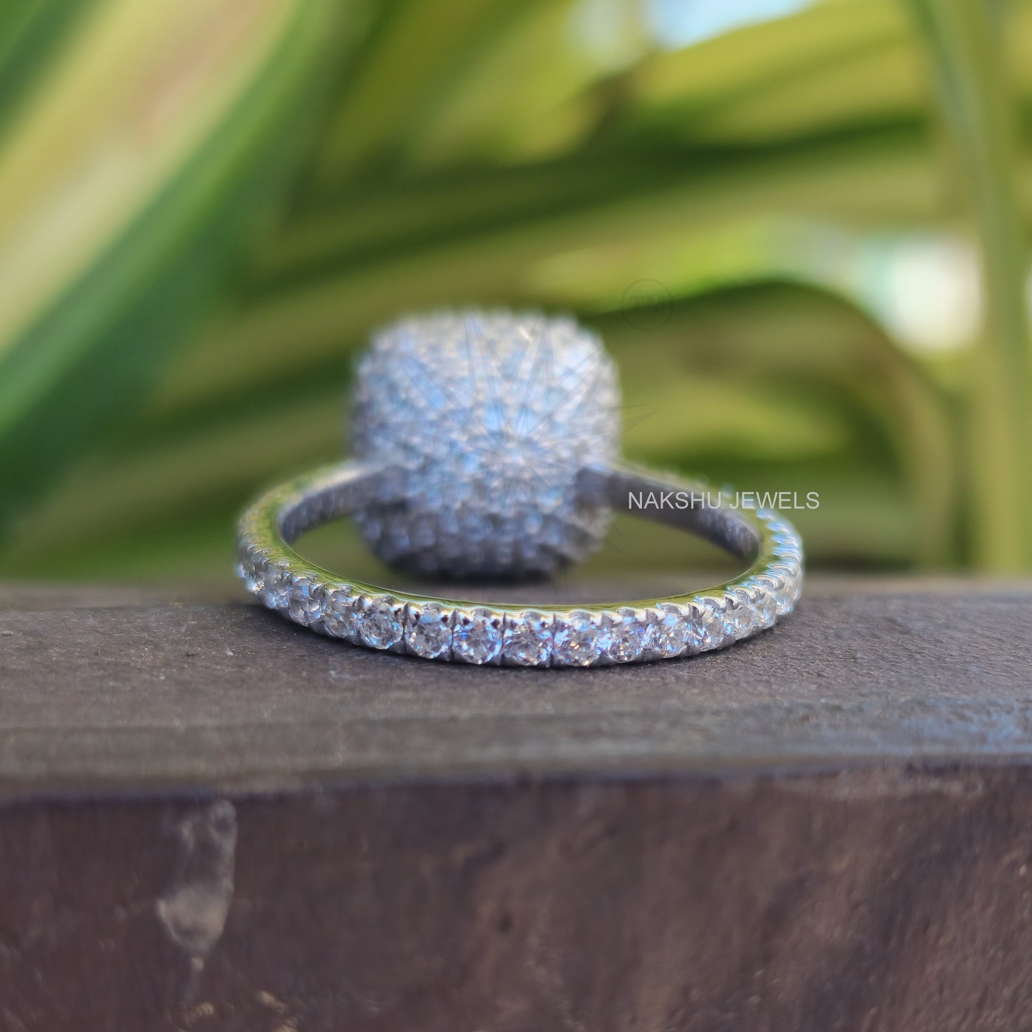 Elegant Canary Yellow Cushion Cut Moissanite Halo Pave Set Engagement Ring