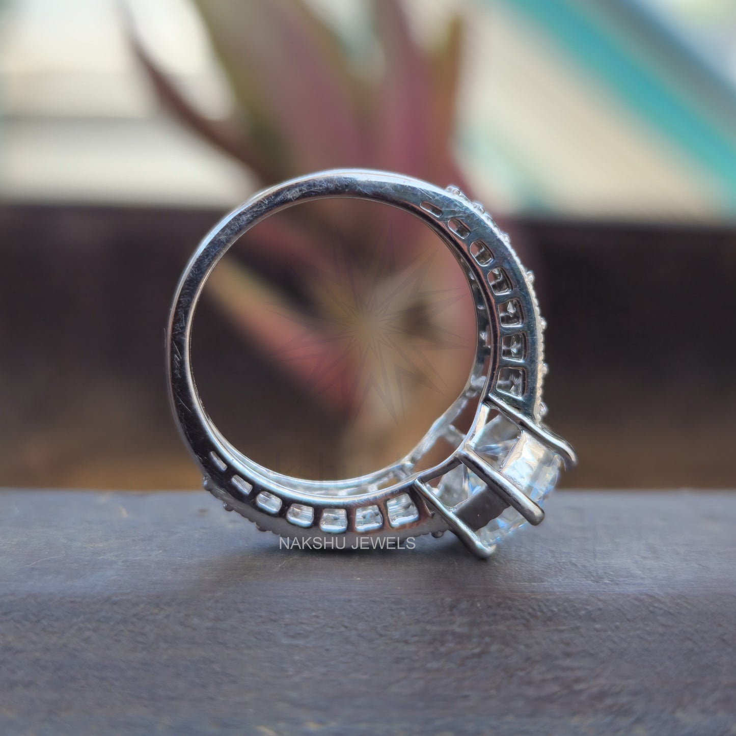 Brilliant Round Moissanite Milgrain Bridal Set
