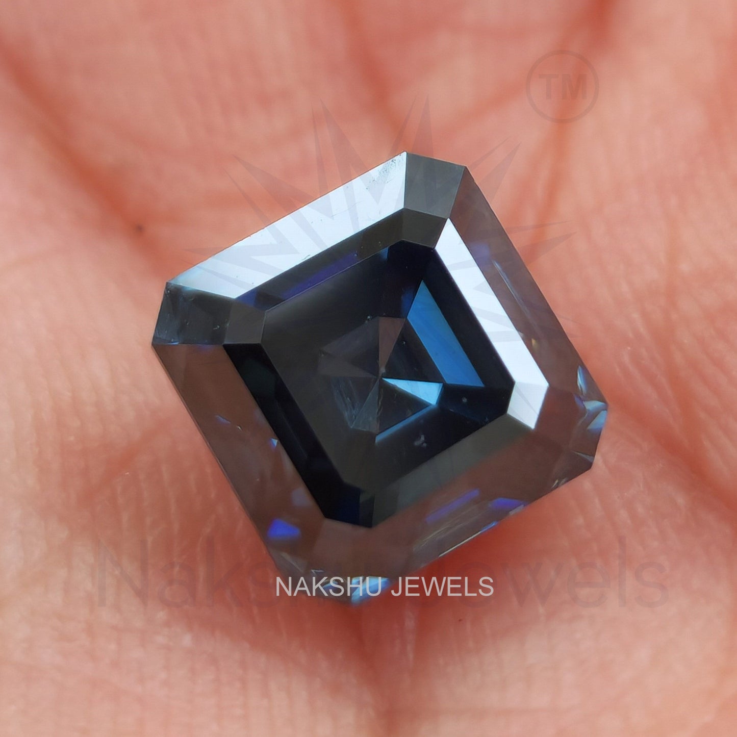 3 CT Asscher Cut Royal Blue Loose Moissanite For Custom Engagement Ring Or Pendant (Copy)