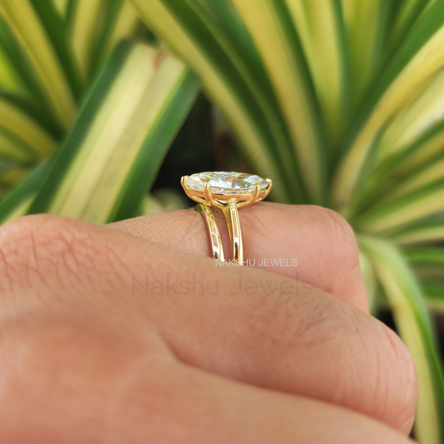 Marquise Cut Moissanite Engagement Bridal Set