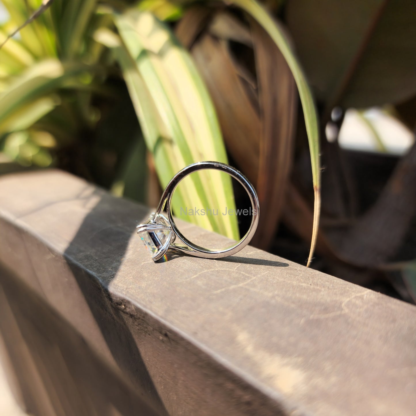 Radiant Cut Moissanite Double Claw Prong Solitaire Engagement Ring