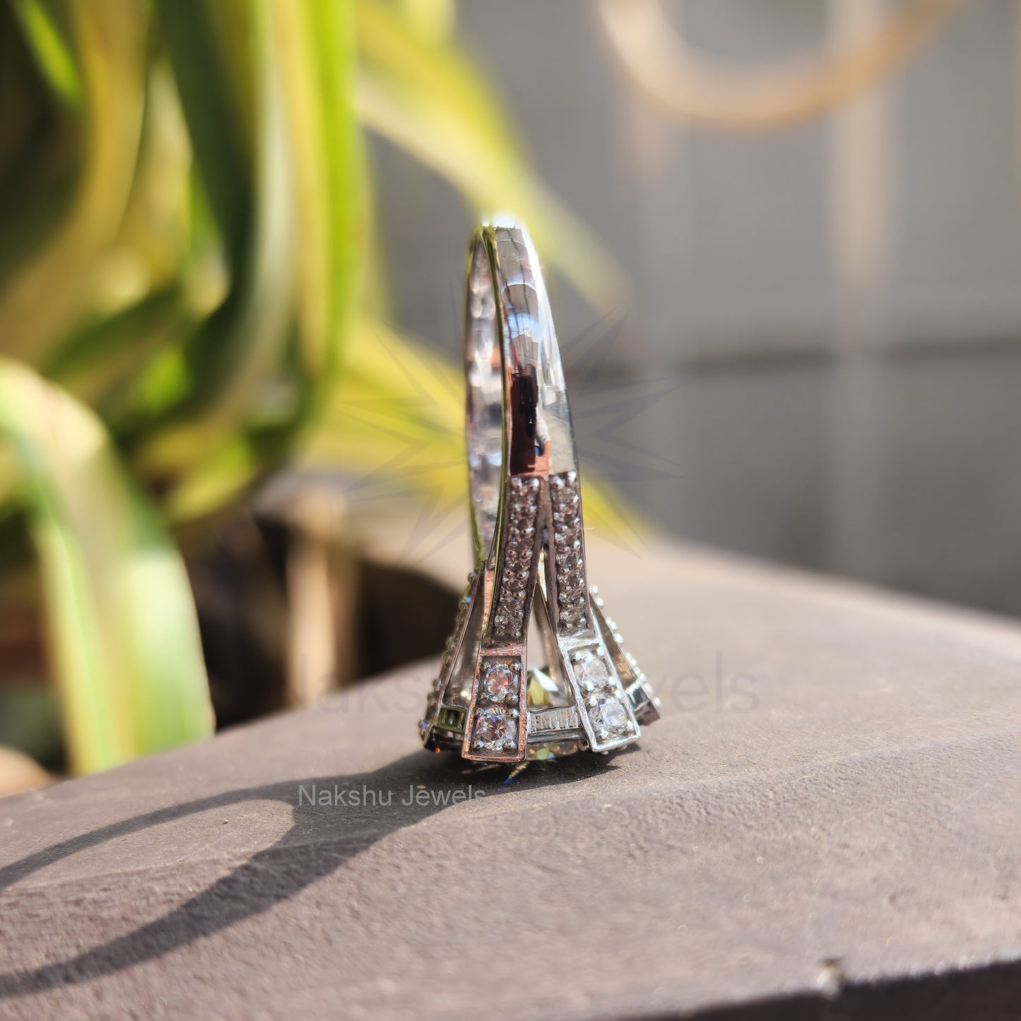 Antique Vintage Round and Baguette Cut Moissanite Halo Engagement Ring