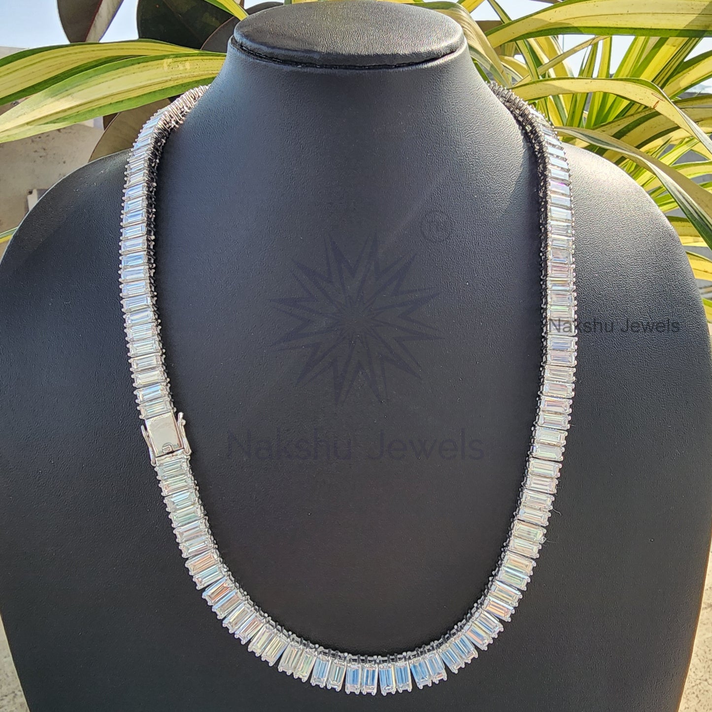 Unisex Baguette Cut Moissanite 8x4 MM Iced Out Tennis Chain