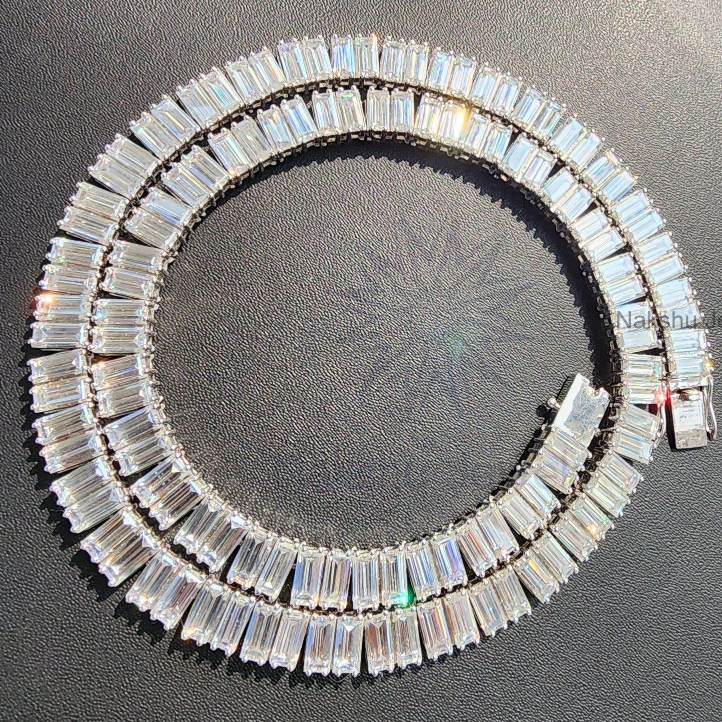 Unisex Baguette Cut Moissanite 8x4 MM Iced Out Tennis Chain