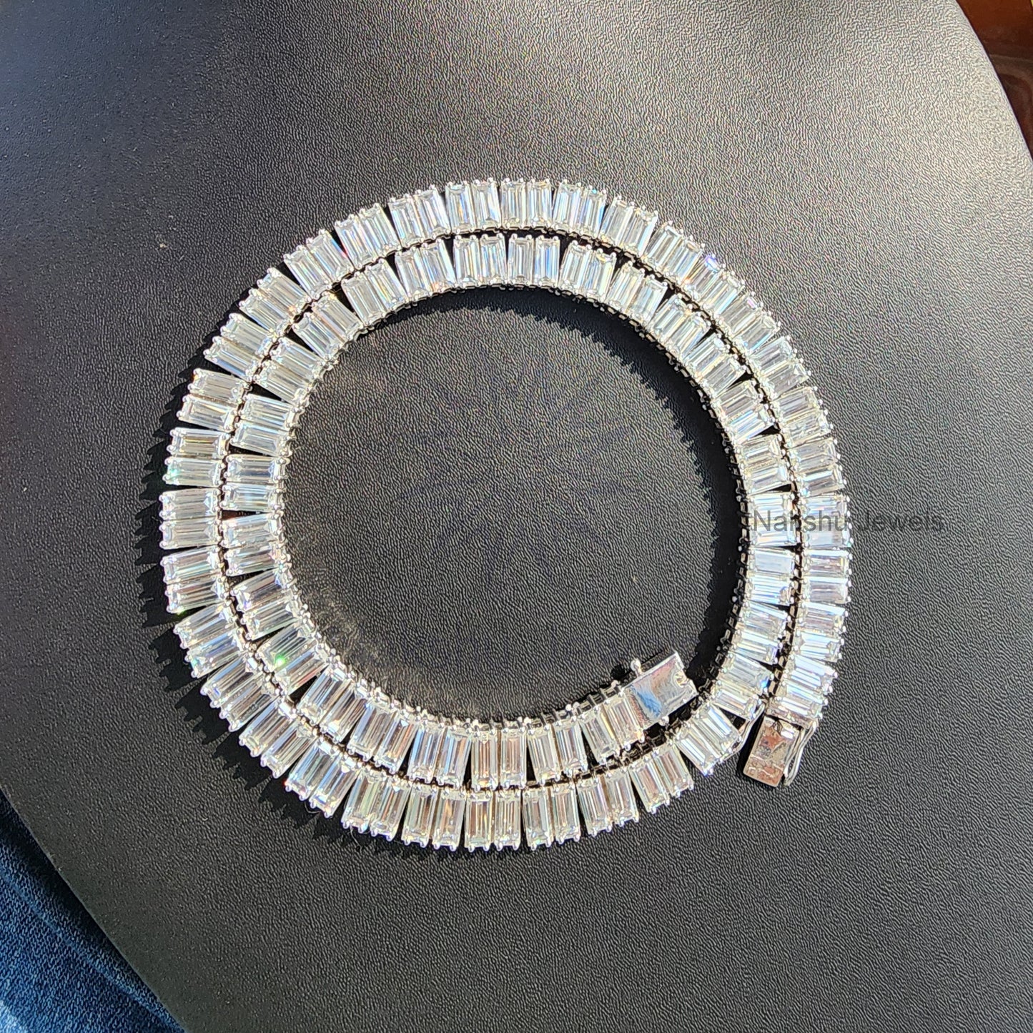 Unisex Baguette Cut Moissanite 8x4 MM Iced Out Tennis Chain