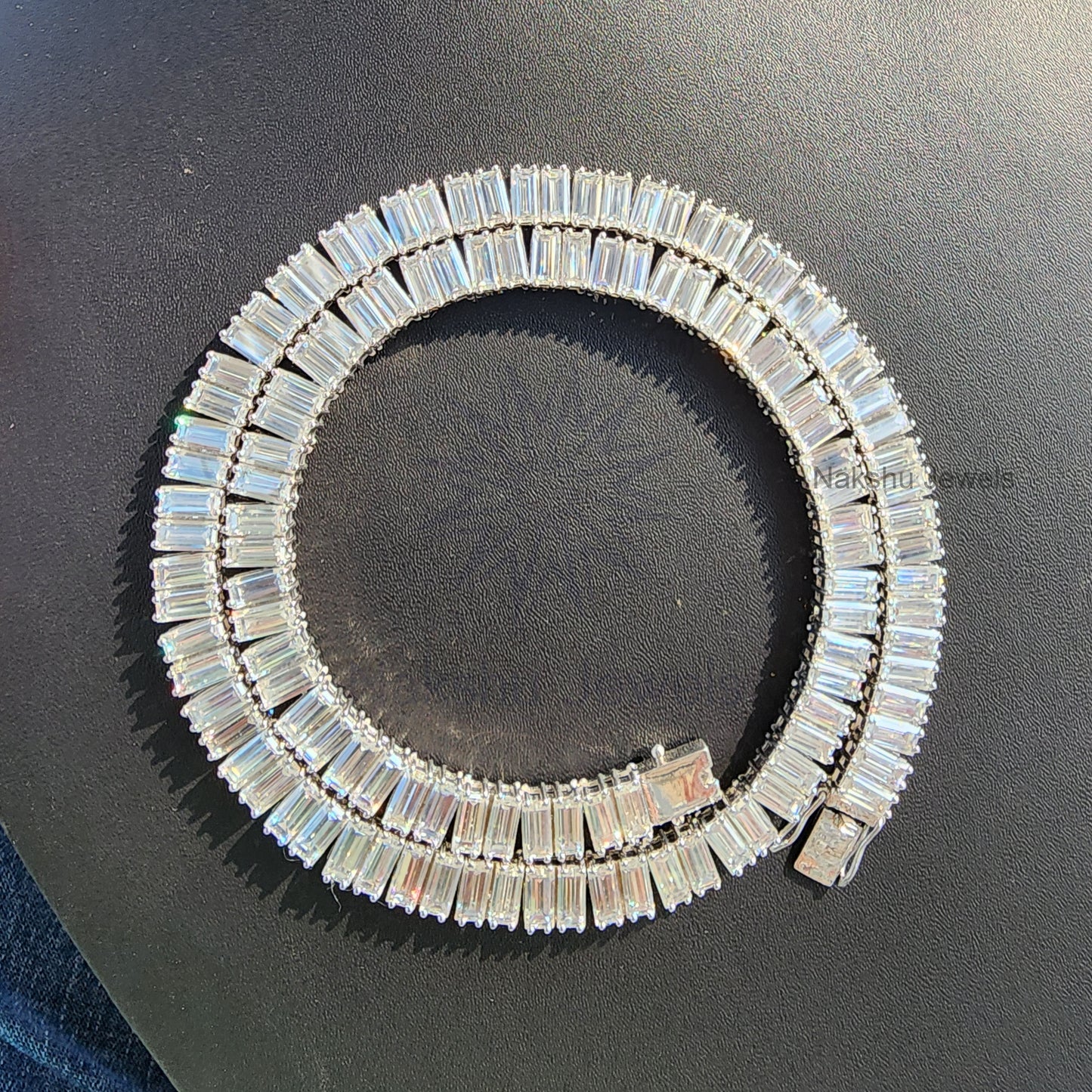 Unisex Baguette Cut Moissanite 8x4 MM Iced Out Tennis Chain