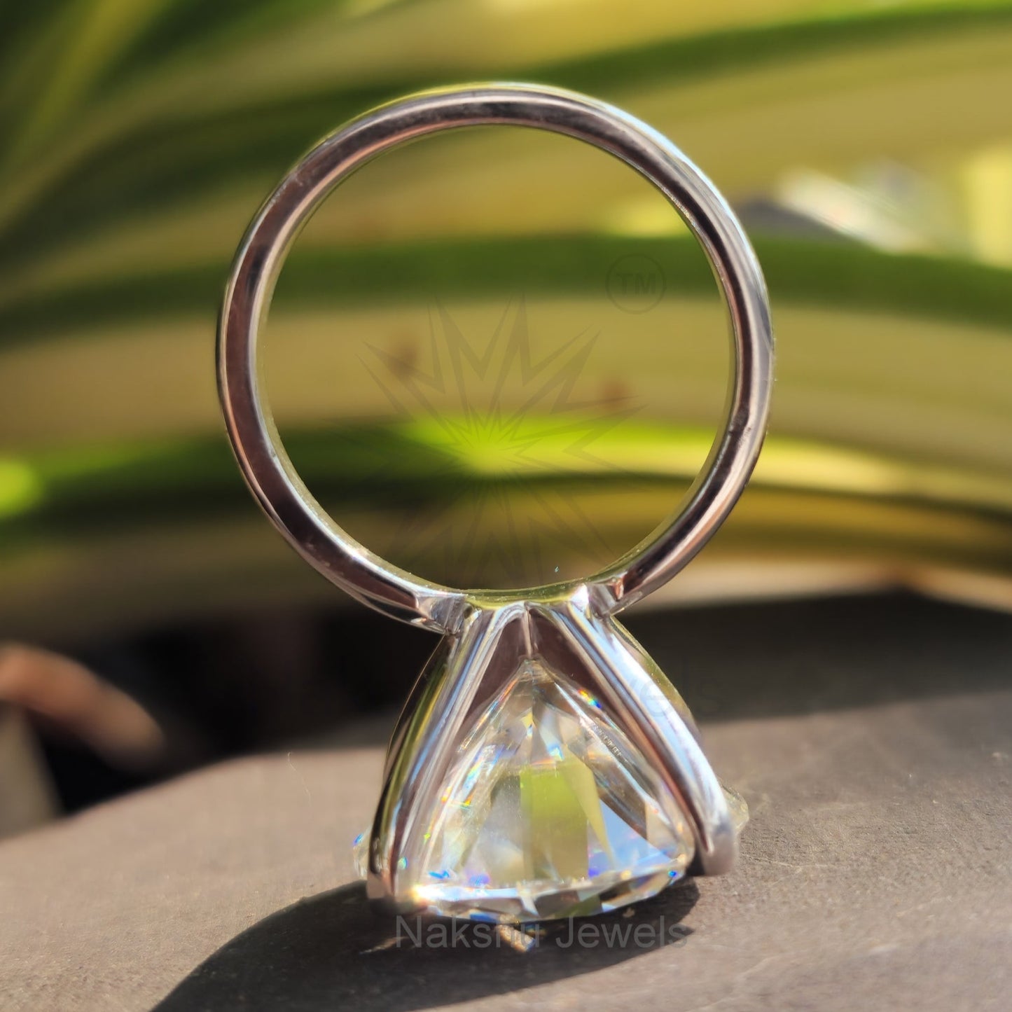 Round Brilliant Cut Moissanite Cathedral Engagement Ring